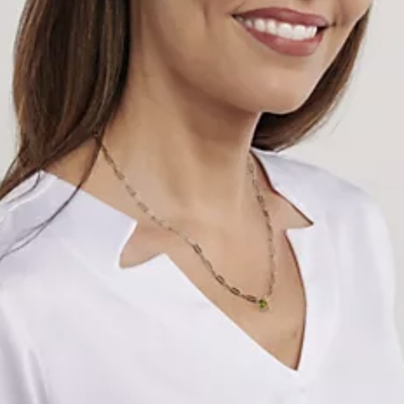 QVC Affinity Gems 🦋Blue Topaz Paperclip Necklace Sterling Silver 18" w/extender - Picture 3 of 12